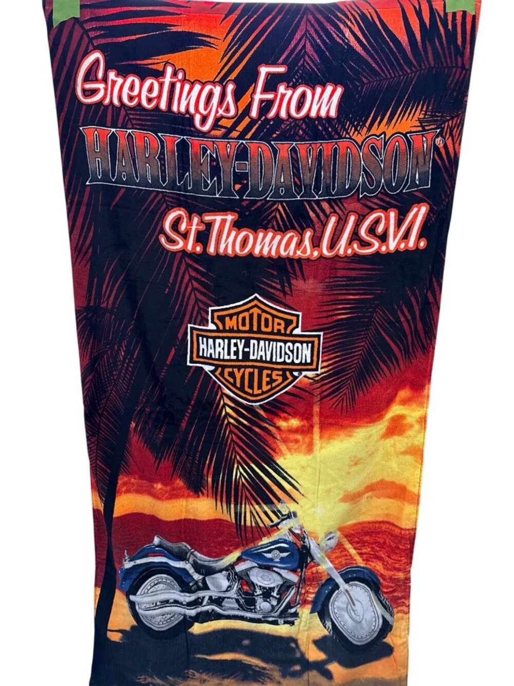 NEW Harley-Davidson St. Thomas U.S.V.I. Beach Towel Cotton Motorcycle Licensed